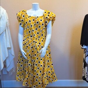 Ashro Sunflower Yellow Midi Dress
